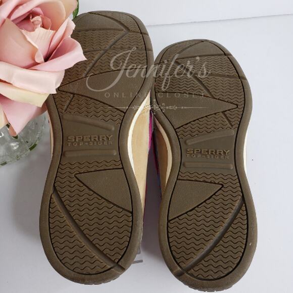 Sperry Top Slider Girls Laguna Leopard Print Boat Shoes Size 4.5M - Picture 11 of 13